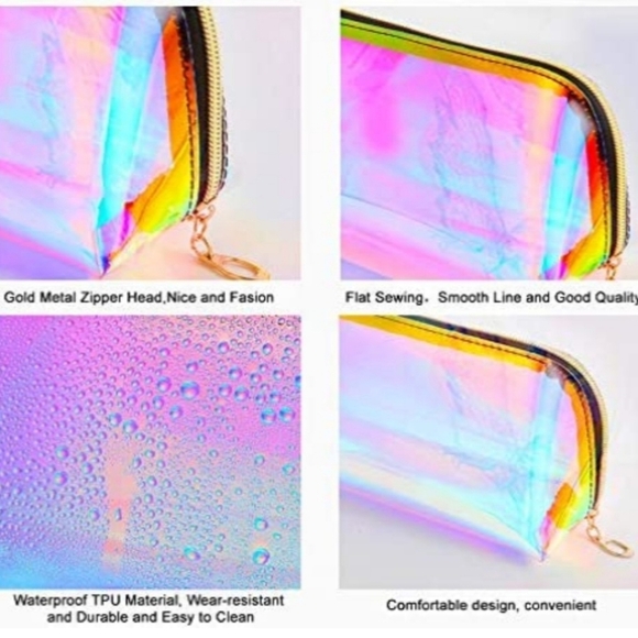 Beautiful Iridescent Holographic Clutch Makeup bag - Picture 2 of 4